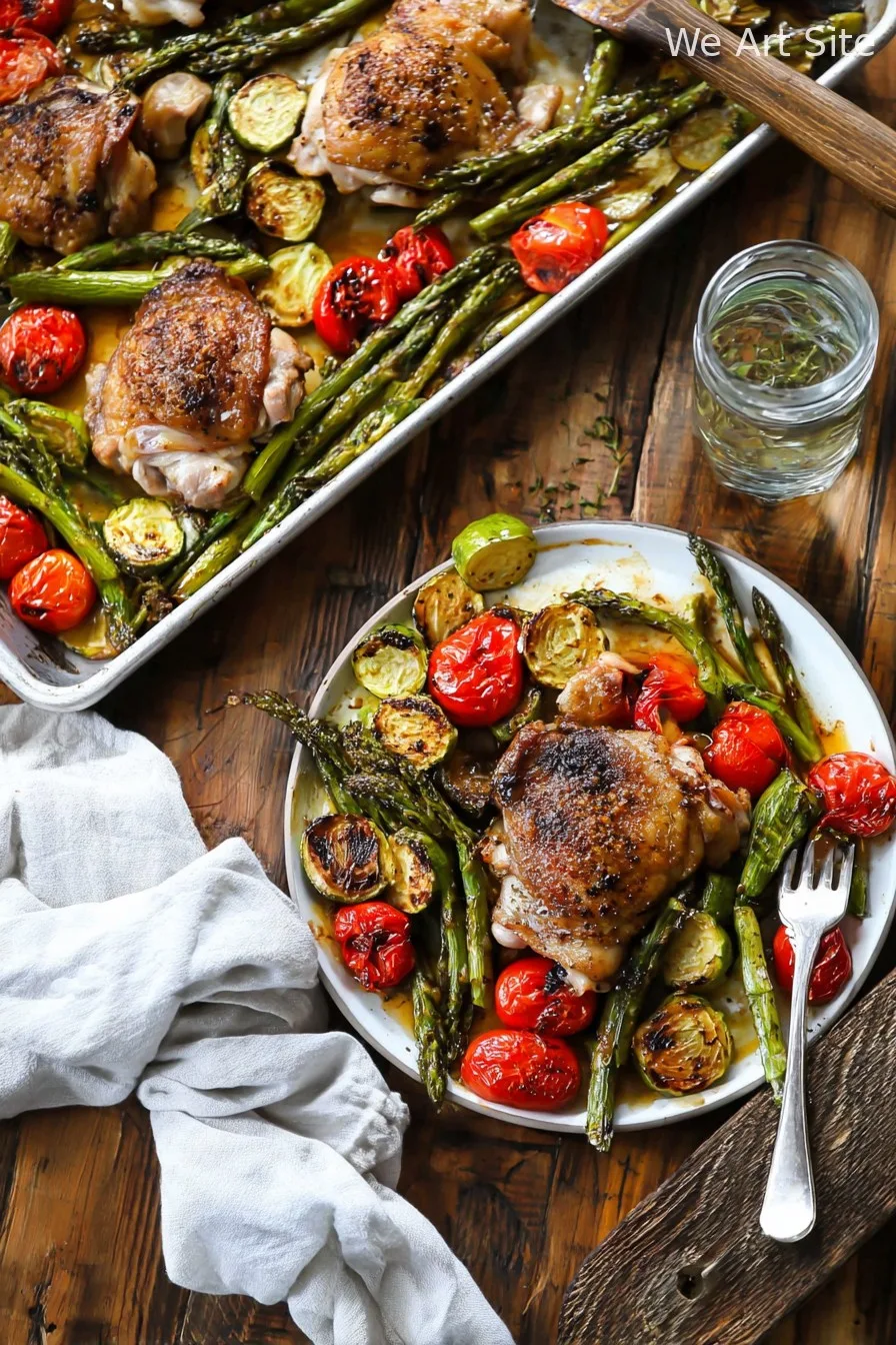 Sheet Pan Chicken Thighs with Summer Vegetables