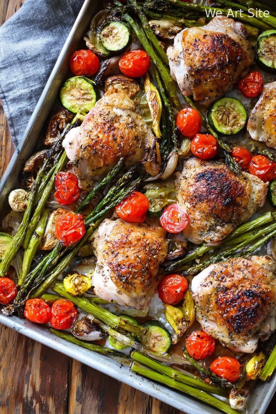 Sheet Pan Chicken Thighs with Summer Vegetables
