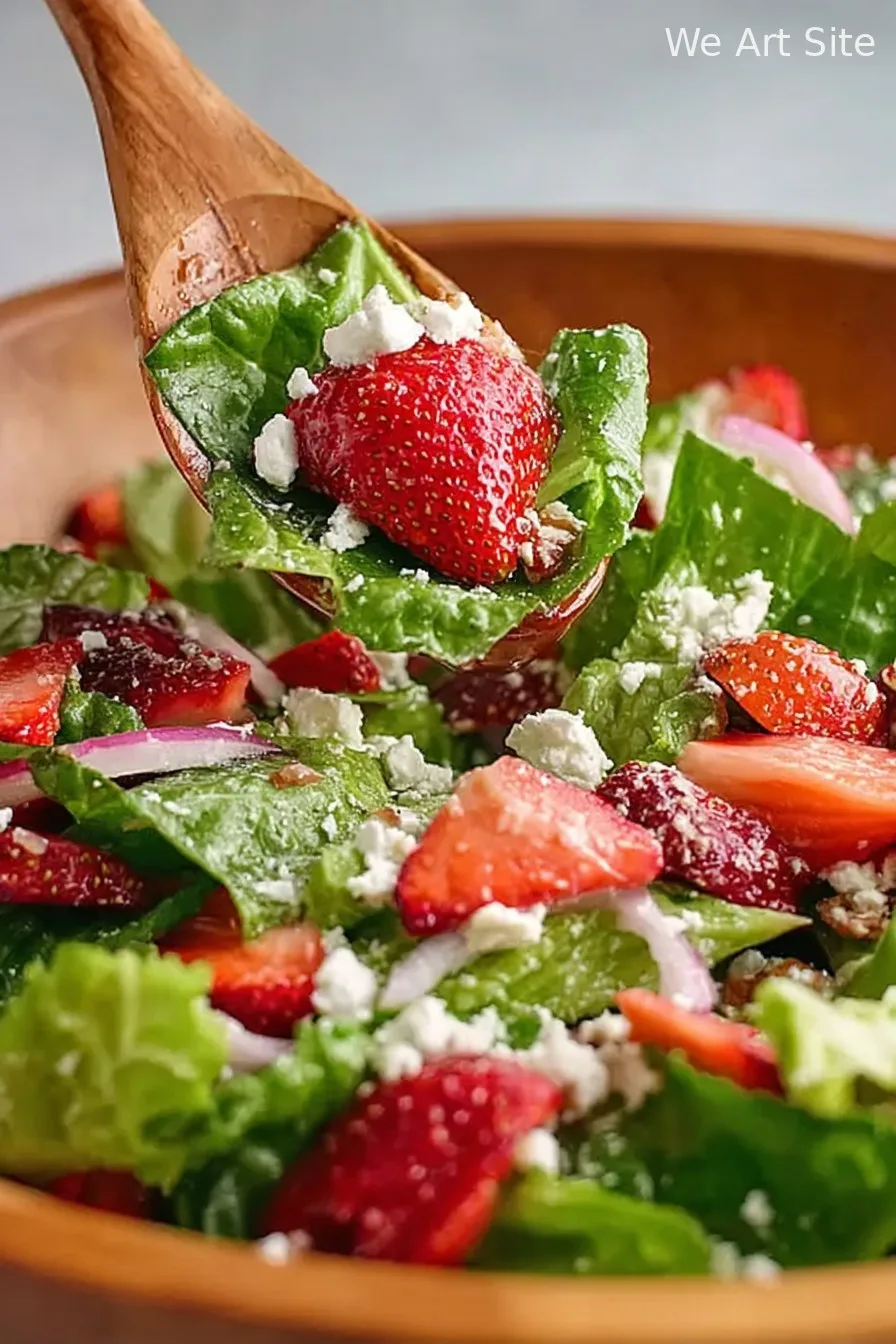 Simple Strawberry Romaine Feta Salad