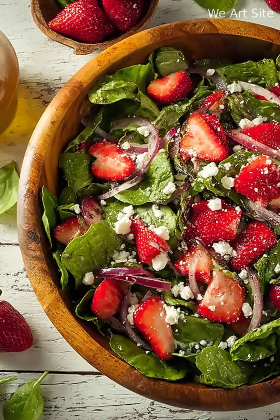 Simple Strawberry Romaine Feta Salad