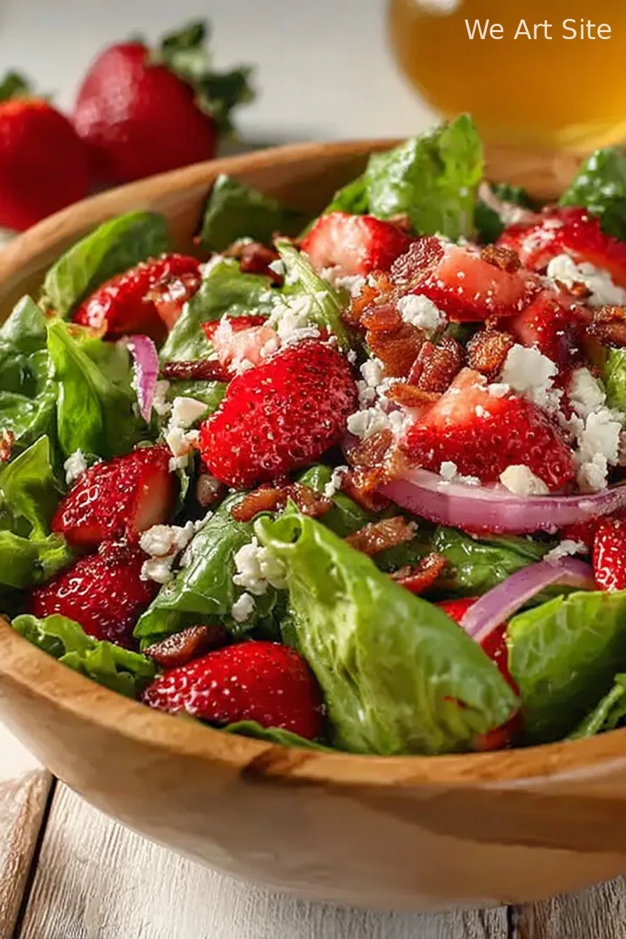 Simple Strawberry Romaine Feta Salad