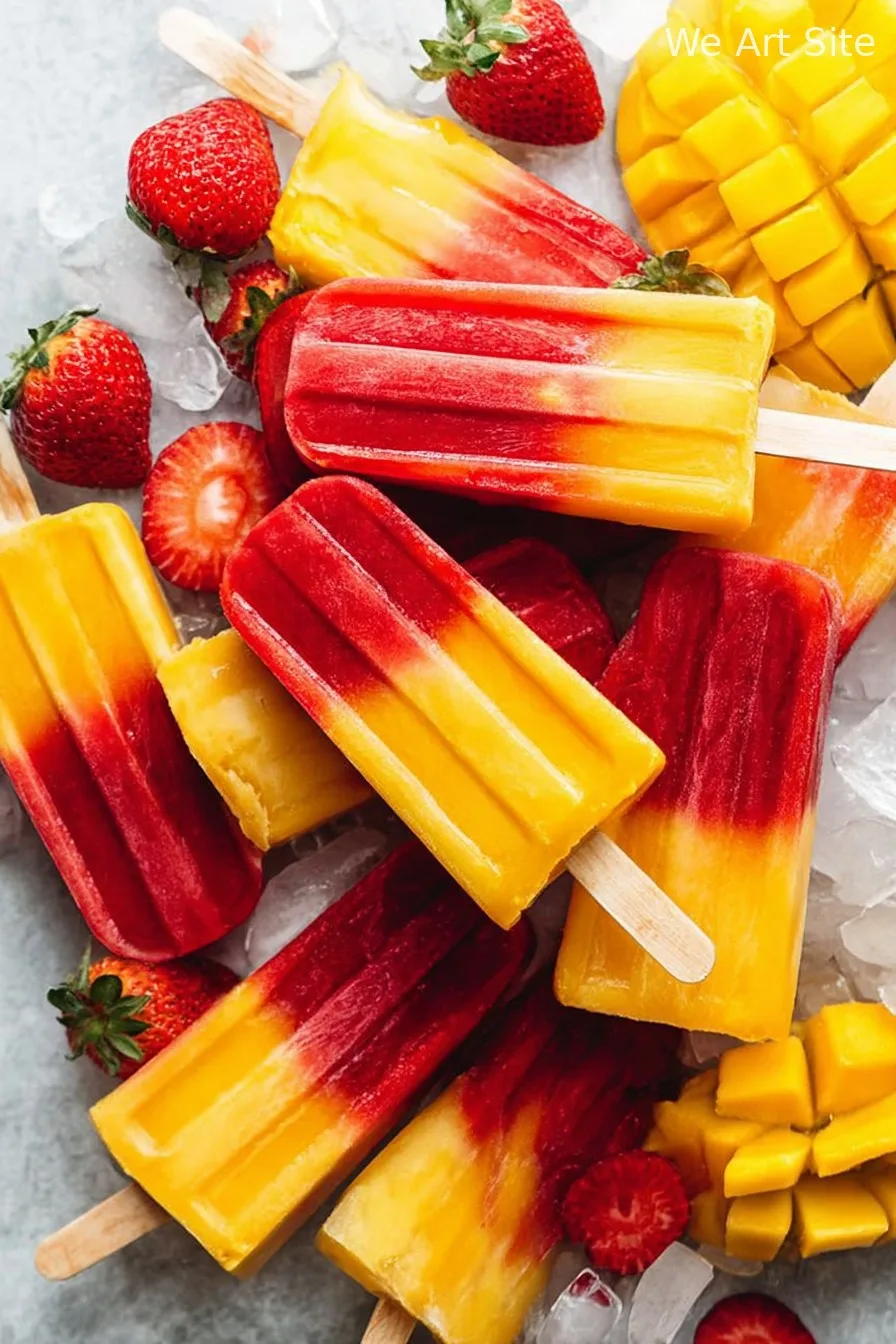 Strawberry Mango Popsicles