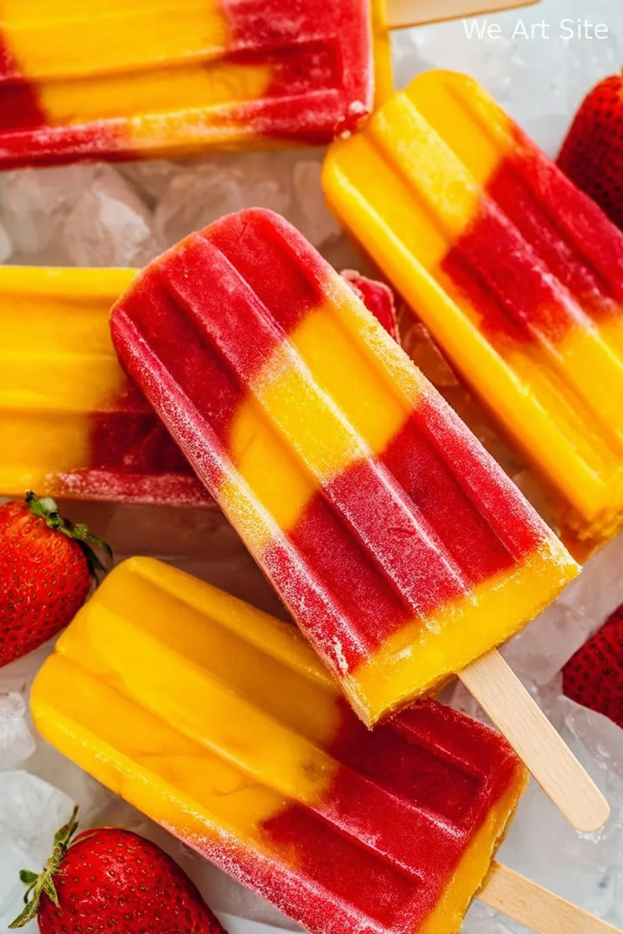 Strawberry Mango Popsicles