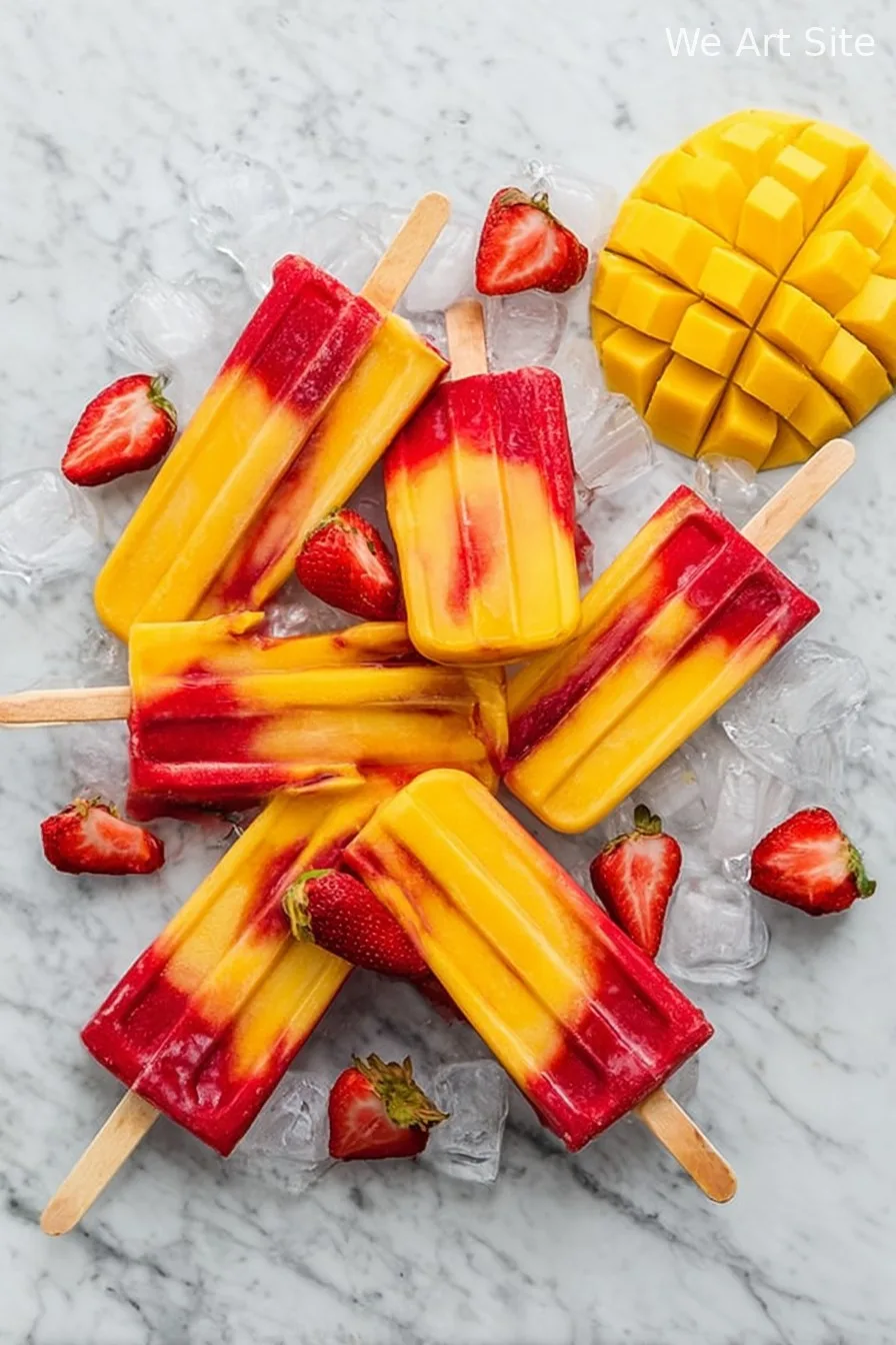 Strawberry Mango Popsicles